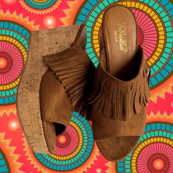 Ariat Shoes - Ariat Unbridled Leigh Cognac Fringe Wedge Sandals